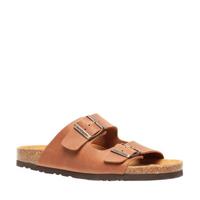 Hush Puppies leren slippers cognac - thumbnail