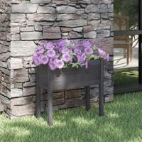 VidaXL Plantenbak 70x31x70 cm massief grenenhout grijs - thumbnail