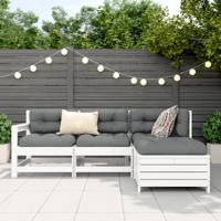 4-delige Loungeset massief grenenhout wit - thumbnail