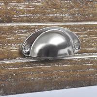 Nachtkastje met 1 lade bruin en wit - thumbnail