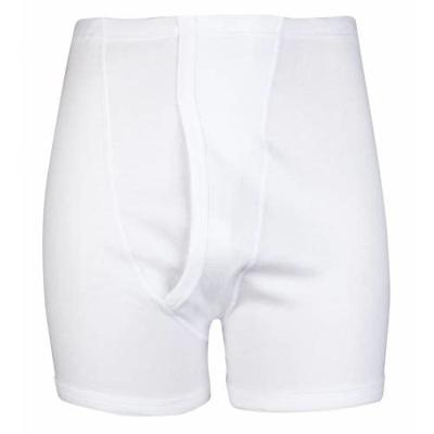 Heren sportbroek met gulp M3400 - Klassiek senioren ondergoed - 100% katoen - S - Wit - S