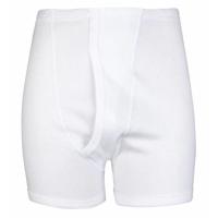 Heren sportbroek met gulp M3400 - Klassiek senioren ondergoed - 100% katoen - S - Wit - S - thumbnail