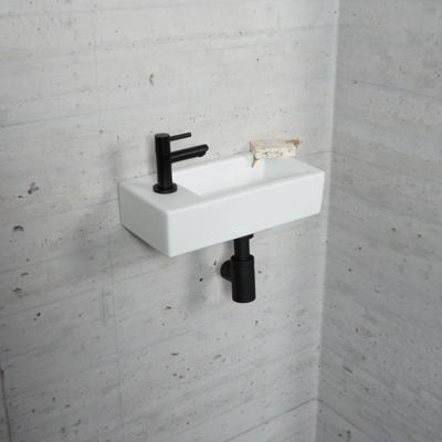 Fonteinset Mat Wit Wiesbaden Color Mat Zwart (kraangat links)