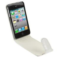 iPhone 4 & 4S vertikaal Krokodil structuur PU leren Flip Hoesje Wit - thumbnail