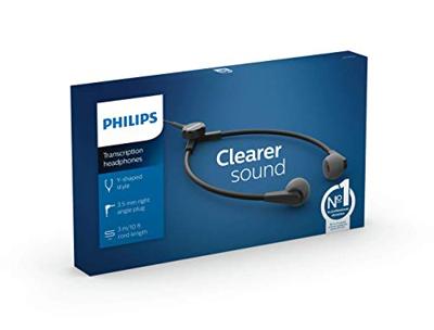 Philips ACC0233 afspeelstethoscoop hoofdtelefoon dicteer- en afspeelsystemen zonder scharnier en oorhaak, 3,5 mm jackstekker, antraciet