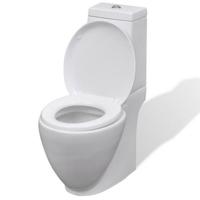 vidaXL Toilet rond afvoer onder keramiek wit - thumbnail