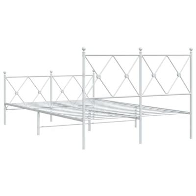 Bedframe met hoofd- en voeteneinde metaal wit 120 x 190 cm