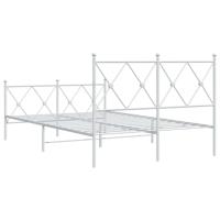 Bedframe met hoofd- en voeteneinde metaal wit 120 x 190 cm - thumbnail