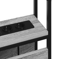 Opberghoofdbord met hoofdeinde met opslag Grijs sonoma 150 cm Bewerkt hout - thumbnail