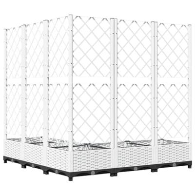 Plantenbak met latwerk 120x120x121,5 cm polypropeen wit Plantenbak met latwerk 120x120x121,5 cm polypropeen wit
