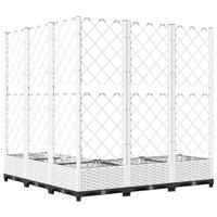 Plantenbak met latwerk 120x120x121,5 cm polypropeen wit - thumbnail