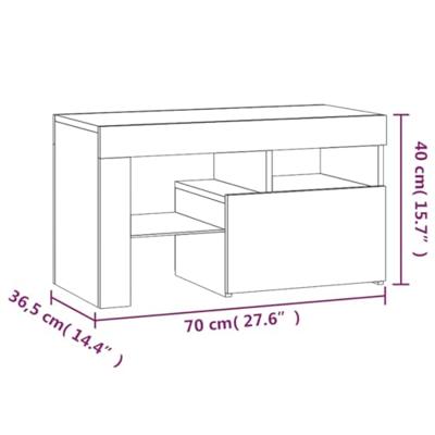 Nachtkastjes 2 st LED-verlichting 70x36,5x40 cm hoogglans zwart