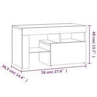 Nachtkastjes 2 st LED-verlichting 70x36,5x40 cm hoogglans zwart - thumbnail