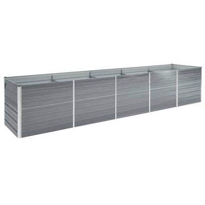 VidaXL Plantenbak verhoogd 400x80x45 cm gegalvaniseerd staal grijs VidaXL Plantenbak verhoogd 400x80x45 cm gegalvaniseerd staal grijs