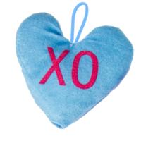 LG Imports knuffel hartje junior 12 x 13 cm pluche blauw - thumbnail