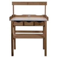 Oppottafel met zinken blad, lades en bovenplank H 113 x 80 x 38 cm - thumbnail