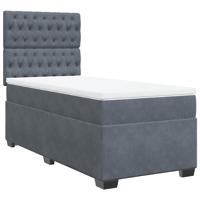 Boxspring met matras fluweel donkergrijs 160x200 cm - thumbnail