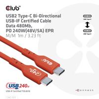 Club3D USB 2.0 0.48Gbps 240W USB Type-C 1m USB-IF gecertificeerd - thumbnail