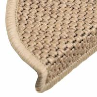 VidaXL Trapmatten zelfklevend 15 st sisal-look 56x17x3 cm zandkleurig - thumbnail