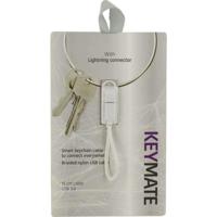 Laad+datakabel Lightning 15cm keychain wit - thumbnail