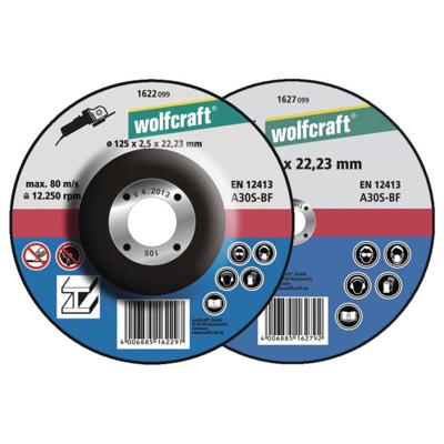 Wolfcraft 1622300 Doorslijpschijf gebogen 125 mm 5 stuk(s) Metaal