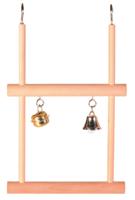 TRIXIE TRAPEZESCHOMMEL DUBBEL MET BEL HOUT 12X20 CM 4 ST - thumbnail