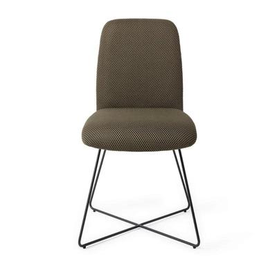 Jesper Home Eetkamerstoel 'Taiwa' Cross Black, kleur Jungle Jewel