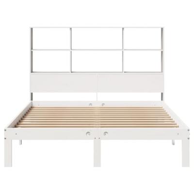 Bed met boekenkast zonder matras grenenhout wit 120x190 cm - thumbnail