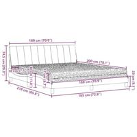 Bed met matras "Hanko" stof crèmekleurig 180x200 cm - thumbnail