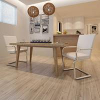 Eetkamerstoelen 2 st kunstleer wit - thumbnail
