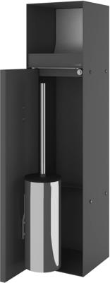 Inbouw Toiletborstelhouder met Toiletrolhouder LoooX Betegelbaar RVS Antraciet CL9 Looox