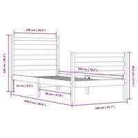 Bedframe massief grenenhout wit 100x200 cm - thumbnail