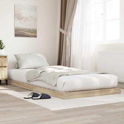 Vloer bedframe Sonoma 100 x 200 cm Bewerkt hout