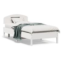 Bedframe zonder matras massief grenenhout wit 90x190 cm - thumbnail