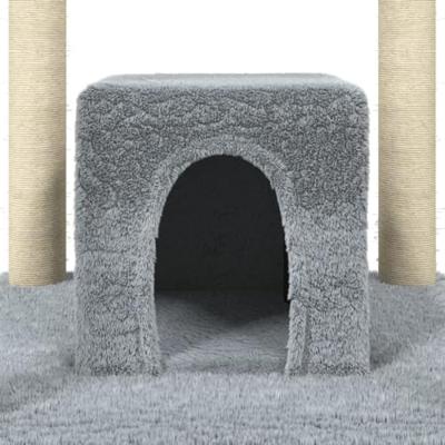 Kattenmeubel met sisal krabpalen 174 cm lichtgrijs - thumbnail