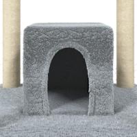 Kattenmeubel met sisal krabpalen 174 cm lichtgrijs - thumbnail