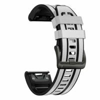 By Qubix - leer + siliconen bandje - Wit - Compatible met Garmin Tactix 8-51mm - Compatible Garmin bandje - thumbnail