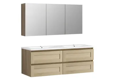 Badmeubelset Differnz Reno 120x50x55 cm FSC Eiken Badmeubelset Differnz Reno 120x50x55 cm FSC Eiken