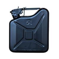 Stalen Jerrycan 5L - Zwart - Hoogwaardig staal - Decoratief Item - Origineel Cadeau - thumbnail