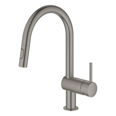 Keukenmengkraan GROHE Minta C-Uitloop Uittrekbare Dual Spray Hard Graphite Geborsteld