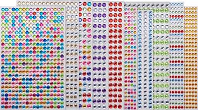 Creativ Company Stick-on strasstenen, d 4-6 mm, vel 16x9,5 cm, diverse kleuren, 10 vel/ 1 doos