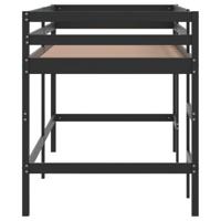 Kinderhoogslaper met ladder 90x200 cm massief grenenhout zwart - thumbnail