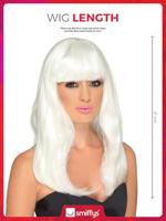 Glow In The Dark Party Pruik Wit - thumbnail