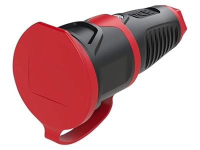 PCE 2511-sr Koppeling met randaarde Rubber, Thermoplast 250 V Zwart, Rood IP54