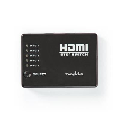 HDMI-schakelaar | 5 poorten | 5x HDMI-ingang | 1x HDMI-uitgang | 1080p | ABS | antraciet | doos