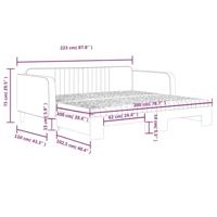 Slaapbank onderschuifbed en matrassen 100x200 cm fluweel geel - thumbnail