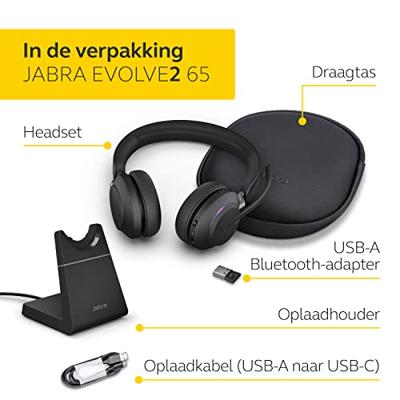 Jabra Evolve2 65 MS koptelefoon en lader - thumbnail