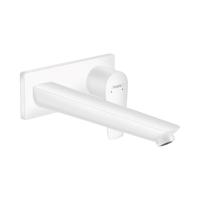 Wastafelmengkraan Talis E HansGrohe Afdekset Uitloop 22.5 cm en Afvoerplug Mat Wit - thumbnail