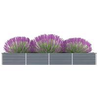 VidaXL Plantenbak verhoogd 320x40x45 cm gegalvaniseerd staal grijs - thumbnail