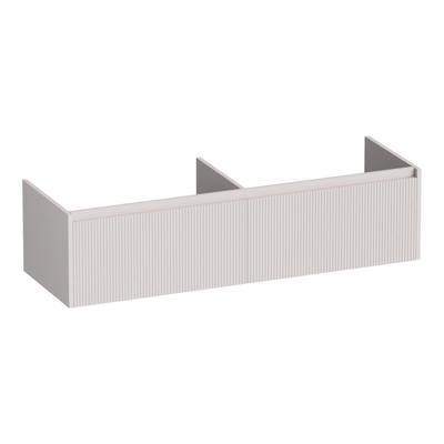 Brauer Embrace Wavy - Onderkast - 140 cm - met 2 Softclose Lades Greeploos en 2 Sifon Uitsparingen - Mat Zand